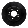 R1 00-06 BMW M3 Rear Right Drilled & Slotted Black Brake Rotor