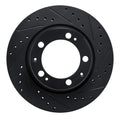 R1 87-95 Porsche 968 Front Right Drilled & Slotted Black Brake Rotor