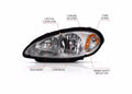 ANZO 2001-2005 Chrysler Pt Cruiser Crystal Headlight Chrome Amber (OE)