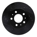 R1 95-97 Ford Crown Victoria Front Left Drilled & Slotted Black Brake Rotor