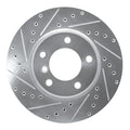 R1 Concepts Brake Rotor Drilled and Slotted Silver Fits BMW 525i