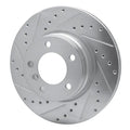 R1 Concepts Brake Rotor Drilled and Slotted Silver Fits BMW 525i