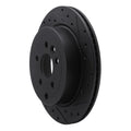 R1 08-12 Land Rover LR2 Rear Right Drilled & Slotted Black Brake Rotor