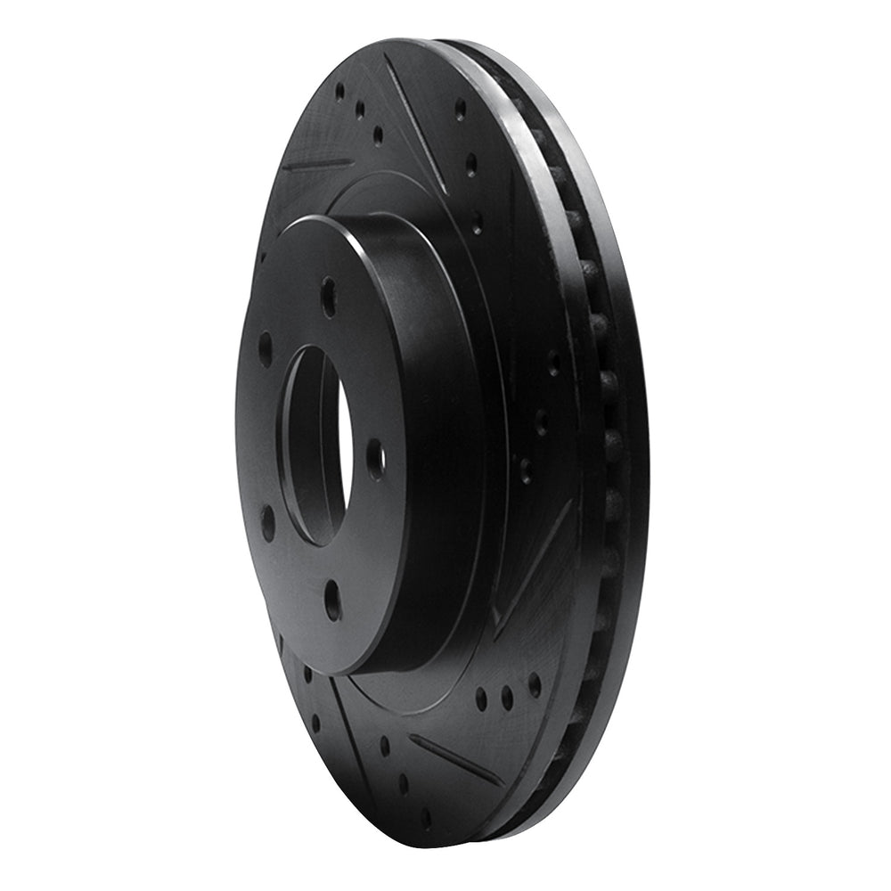 R1 98-04 Chrysler CONCORDE Front Right Drilled & Slotted Black Brake Rotor