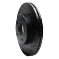 R1 98-04 Chrysler CONCORDE Front Right Drilled & Slotted Black Brake Rotor