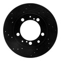 R1 87-97 Porsche 944 Except Turbo Rear Left Drilled & Slotted Black Brake Rotor