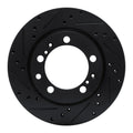 R1 91-97 Porsche 911 Right Rear Drilled & Slotted Black Brake Rotor