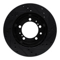 R1 91-97 Porsche 911 Right Rear Drilled & Slotted Black Brake Rotor