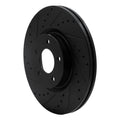 R1 07-13 Mazda 3 Front Left Drilled & Slotted Black Brake Rotor