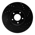 R1 07-13 Mazda 3 Front Left Drilled & Slotted Black Brake Rotor