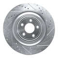 DFC 08-09 Jaguar XKR Right Rear Drilled & Slotted Silver Brake Rotor