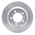 R1 19-23 Porsche CAYENNE Rear Left Drilled & Slotted Silver Brake Rotor