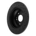 R1 18-23 Genesis G70 Rear Right Drilled & Slotted Black Brake Rotor