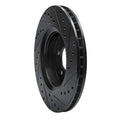 R1 98-04 Volvo V70 Front Left Drilled & Slotted Black Brake Rotor