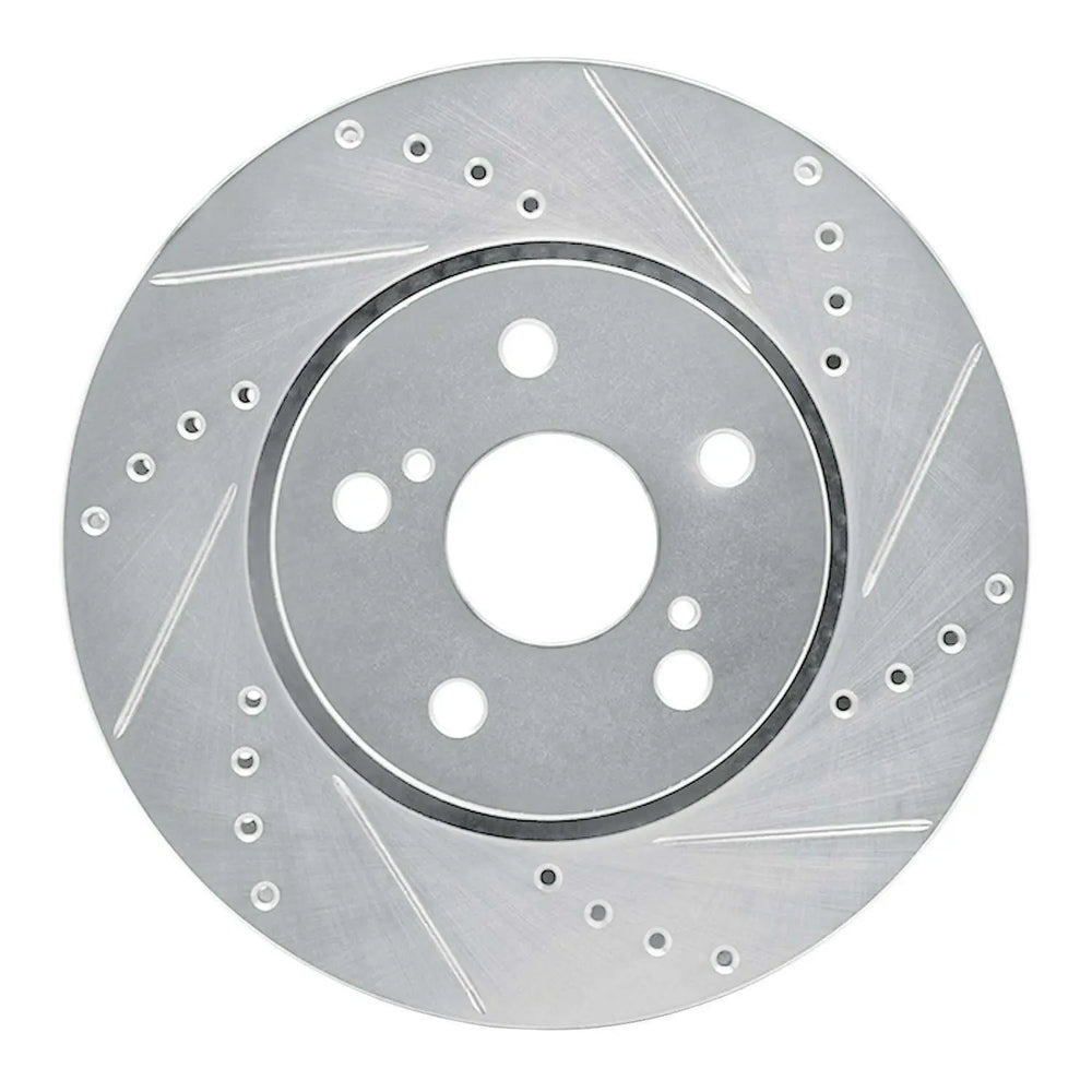R1 18-22 Toyota C-HR Front Right Drilled Black Brake Rotor