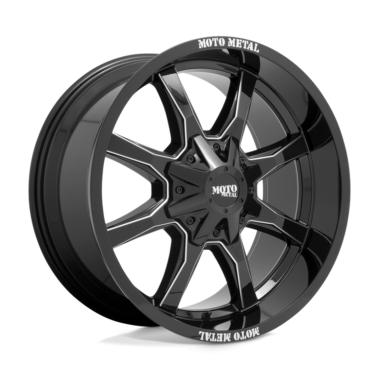MO970 20X9 8X180 G-BLK MILL SPOKE 1