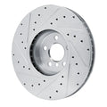 R1 Concepts Brake Rotor Drilled and Slotted Silver Fits BMW 330i