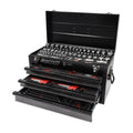 3DRAWER PORTABLE STEEL TOOL BOX BLACK