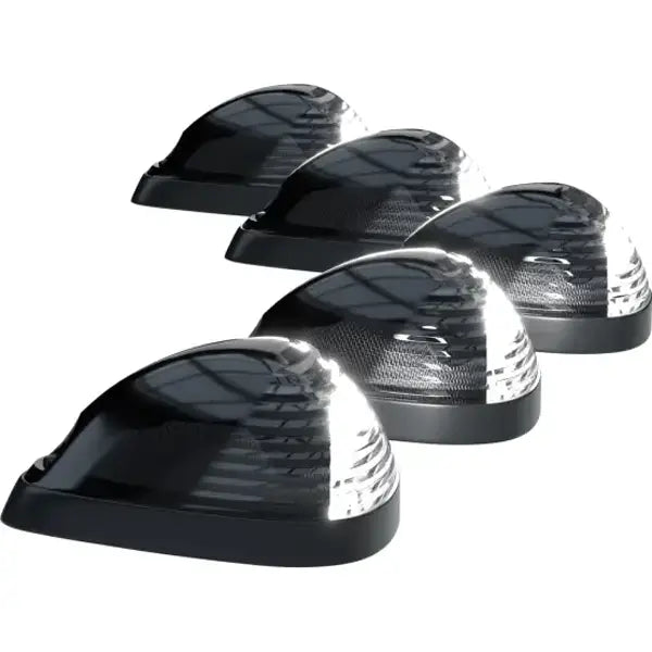 ~(2 lbs. 19X7X3)~ Ford 99-16 Superduty (5-Piece Set) Smoked Cab Roof Light Lens with White High-Power OLED Bar-Style LEDs - Complete Kit W