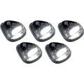 ~(2 lbs. 19X7X3)~ Ford 99-16 Superduty (5-Piece Set) Smoked Cab Roof Light Lens with White High-Power OLED Bar-Style LEDs - Complete Kit W