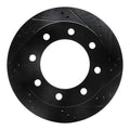 R1 99-05 Ford F-350 Super Duty 2WD Rear Right Drilled & Slotted Black Brake Rotor