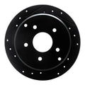R1 74-80 Ford Granada Front Left Drilled & Slotted Black Brake Rotor