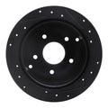 R1 74-80 Ford Granada Front Left Drilled & Slotted Black Brake Rotor