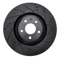R1 12-20 Audi A7 Quattro Front Right Drilled & Slotted Black Brake Rotor