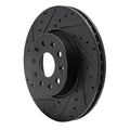 R1 16-25 Cadillac CT5 Front Left Drilled & Slotted Black Brake Rotor