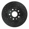 R1 16-25 Cadillac CT5 Front Left Drilled & Slotted Black Brake Rotor