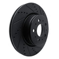 R1 17-25 Tesla Model 3 Front Right Drilled & Slotted Black Brake Rotor