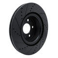 R1 17-25 Tesla Model 3 Front Right Drilled & Slotted Black Brake Rotor
