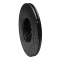 R1 14-18 Ford Focus ST Front Right Drilled & Slotted Black Brake Rotor
