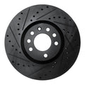 R1 03-11 Cadillac BLS (Mexico) Front Left Drilled & Slotted Black Brake Rotor