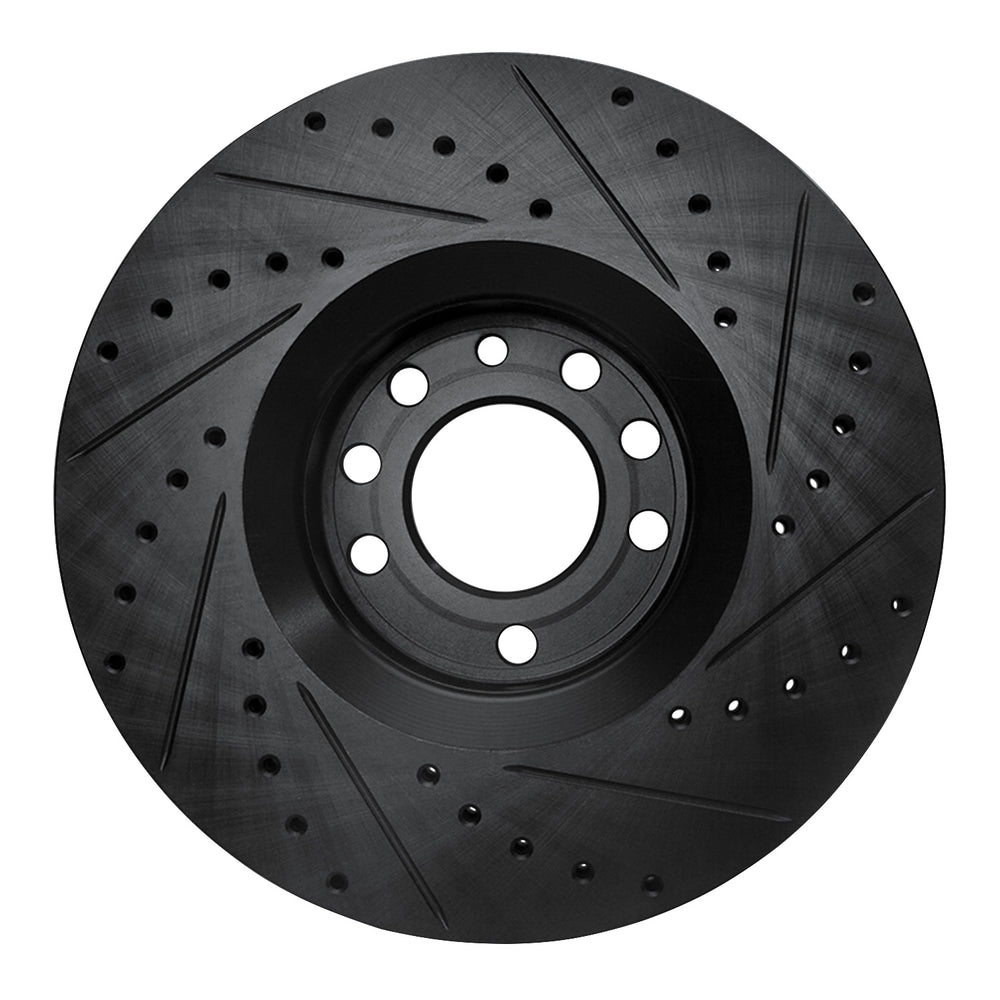 R1 03-11 Cadillac BLS (Mexico) Front Left Drilled & Slotted Black Brake Rotor