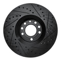 R1 03-11 Cadillac BLS (Mexico) Front Left Drilled & Slotted Black Brake Rotor