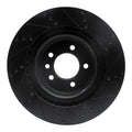 R1 14-24 Land Rover Range Rover Sport Rear Left Drilled & Slotted Black Brake Rotor