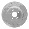 R1 10-16 Hyundai Genesis Coupe Front Right Drilled & Slotted Geo-Carbon Rotor