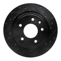 R1 06-16 Buick Lucerne Front Right Drilled & Slotted Black Brake Rotor