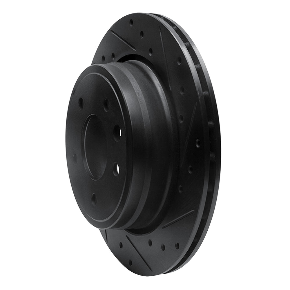 R1 06-16 Buick Lucerne Front Right Drilled & Slotted Black Brake Rotor