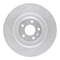 R1 Concepts Brake Rotor Drilled and Slotted Silver Fits Audi A8