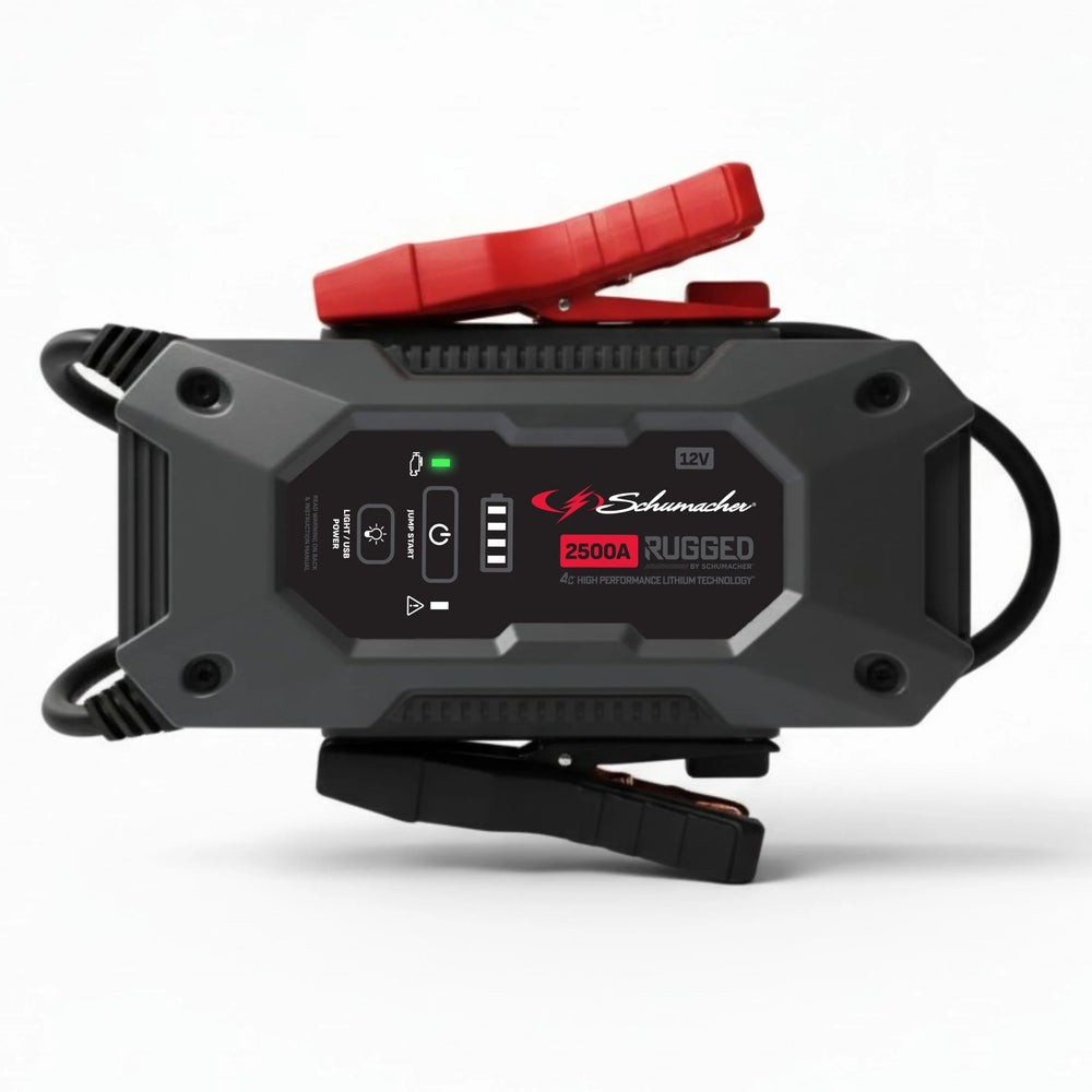 The Schumacher Electric 1200A 12V Lithium Ion Jump Starter/Power Pack prepares you for any emergency as it lets you jump start with confidence. Its advanced technology brings high performance plus ultimate cold temperature starting. It al provides up to