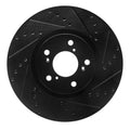 R1 07-20 Acura MDX Front Right Drilled & Slotted Black Brake Rotor