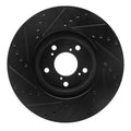 R1 07-20 Acura MDX Front Right Drilled & Slotted Black Brake Rotor