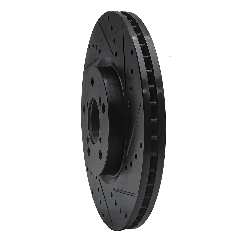 R1 07-20 Acura MDX Front Right Drilled & Slotted Black Brake Rotor