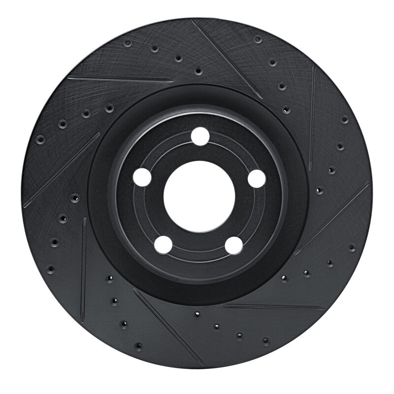 R1 22-25 Ford Maverick Front Right Drilled & Slotted Black Brake Rotor