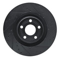 R1 22-25 Ford Maverick Front Right Drilled & Slotted Black Brake Rotor