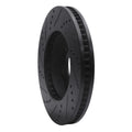 R1 03-08 Cadillac STS Front Right Drilled & Slotted Black Brake Rotor