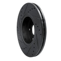 R1 10-13 Suzuki Kizashi Front Right Drilled & Slotted Black Brake Rotor