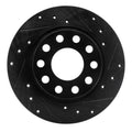 R1 01-03 Volkswagen EuroVan Front Right Drilled & Slotted Black Brake Rotor